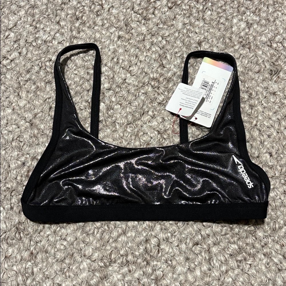 Speedo - NWT - Black/Silver - Multiway Bikini Top - Sz XS